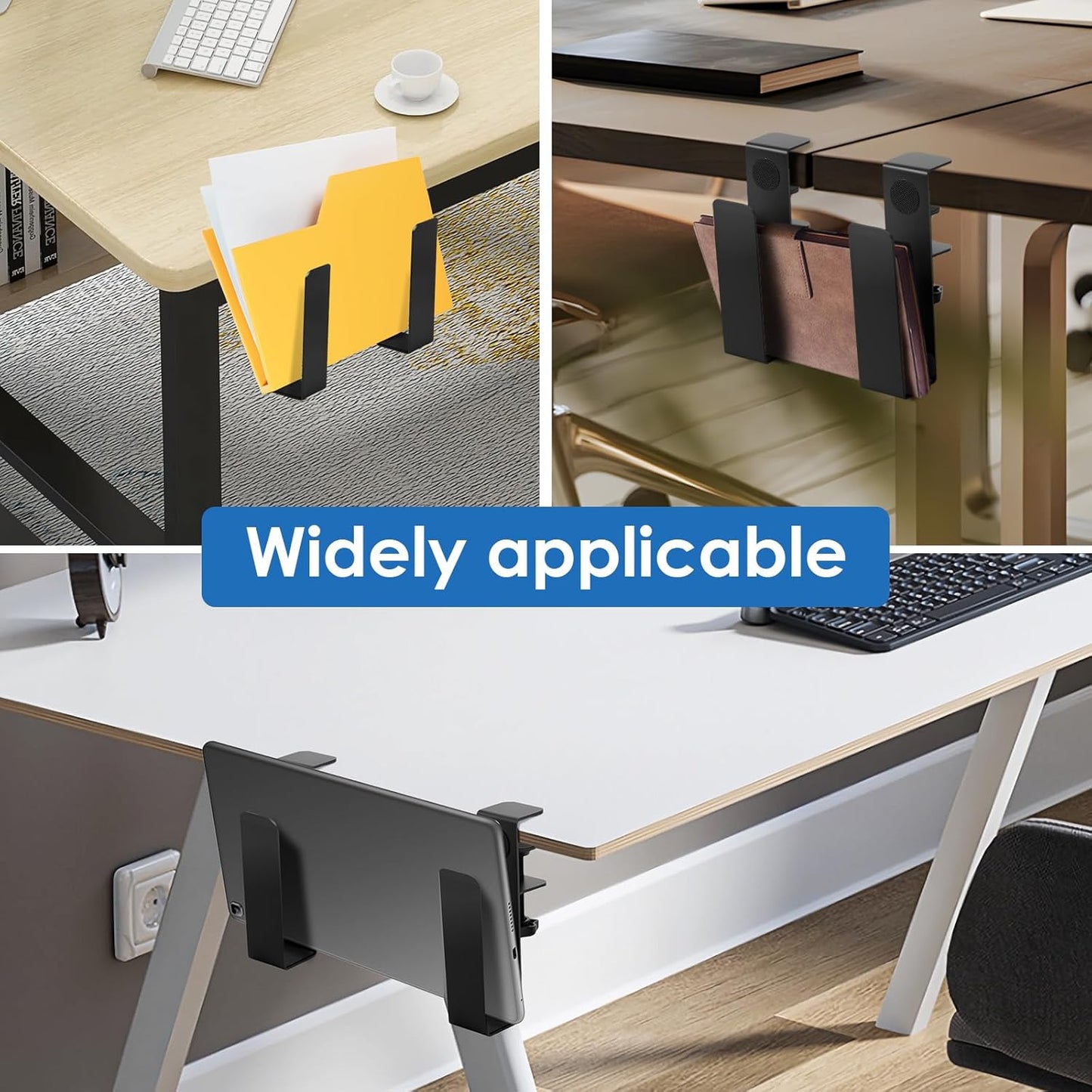 ZJRDYYK Desk Side Storage Organizer, Hanging Desk Side Laptop Holder, Vertical Laptop Stand Holder, Computer Desk Side