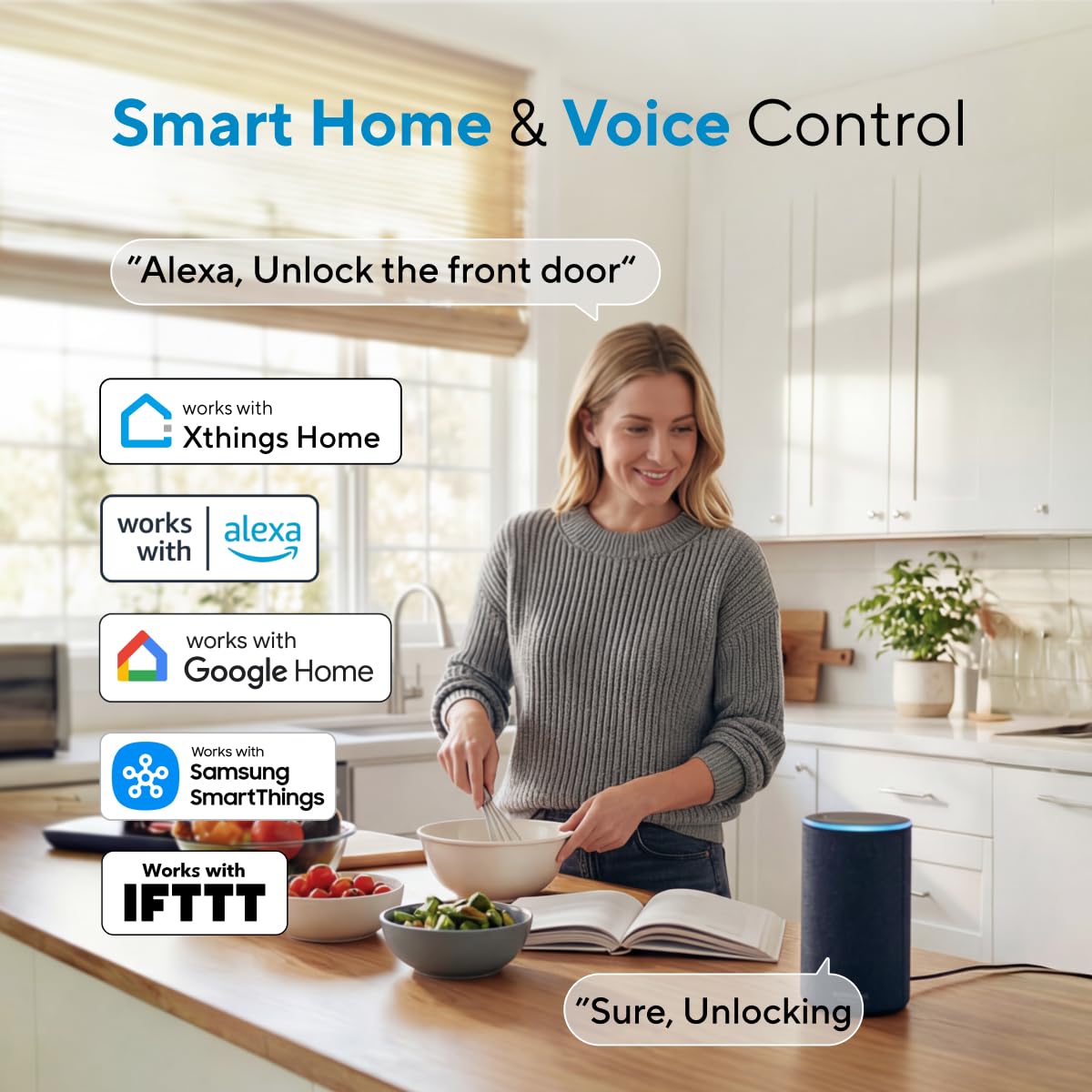 ULTRALOQ U-Bolt Pro WiFi Smart Lock with Door Sensor, Built in Wi-Fi Smart Deadbolt Lock for Front Door with Fingerprint ID, App Remote Control, Share Access, Auto Unlock, Auto Locking, Backlit Keypad