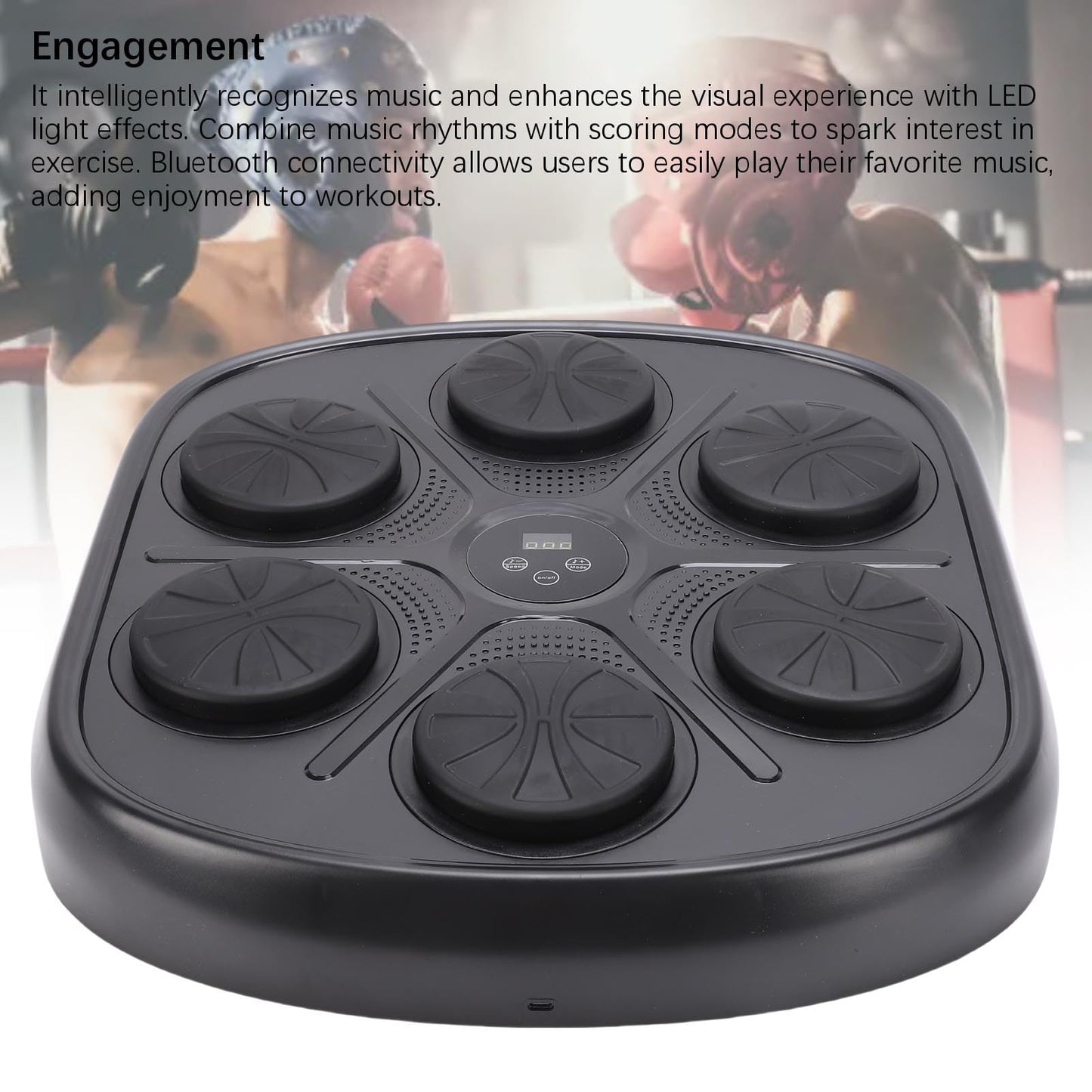 Asixxsix Music Boxing Machine, Interactive Punching Trainer with Boxing Gloves, 9 Modes 9 Speeds Wall Mounted Electronic Boxing Target for Adults Kids Home Gym Office Workout