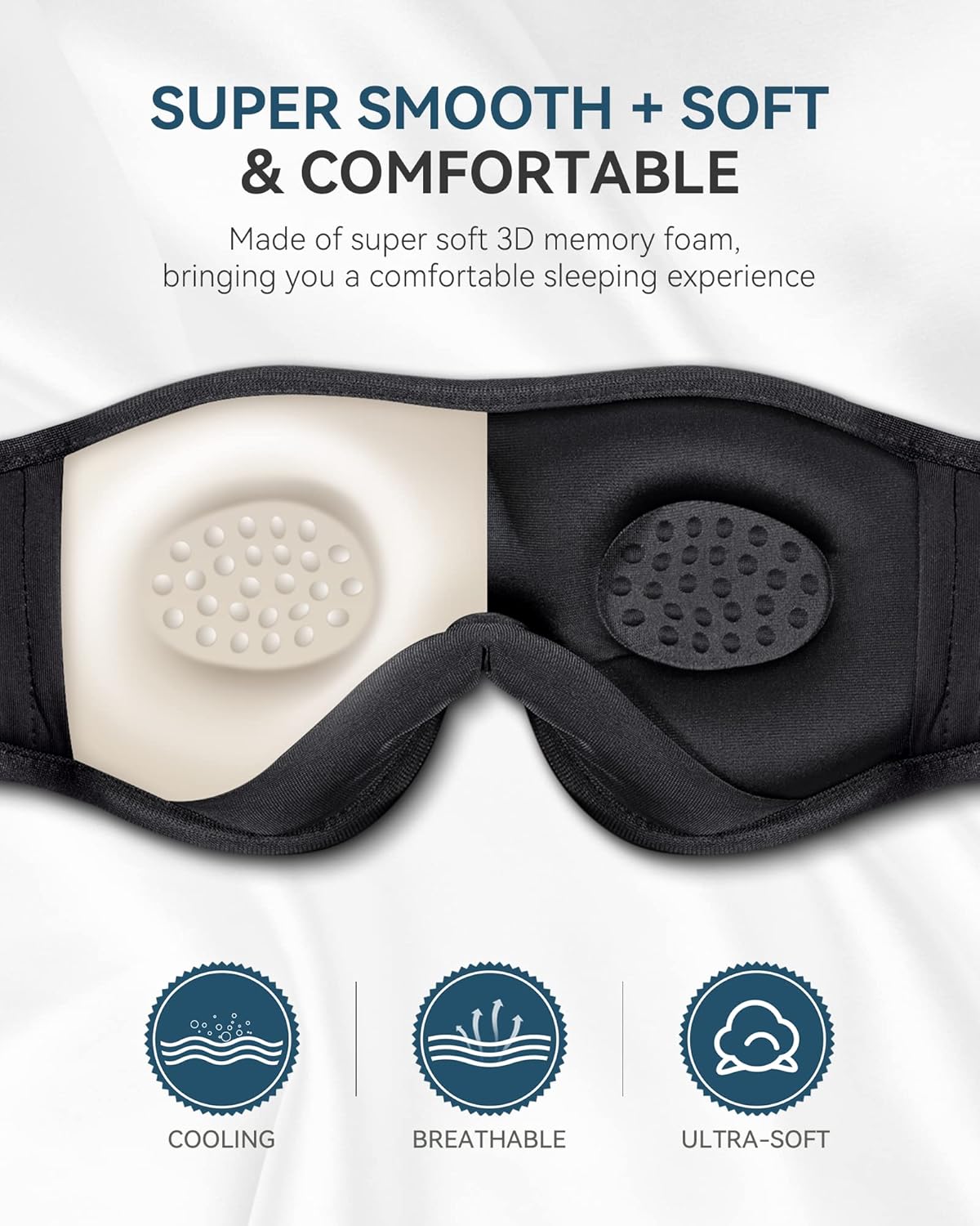 MUSICOZY 5.4 Sleep Headphones Bluetooth Headband Sleeping Eye Mask for Mom Women Men Wireless Music Earbuds Earphones