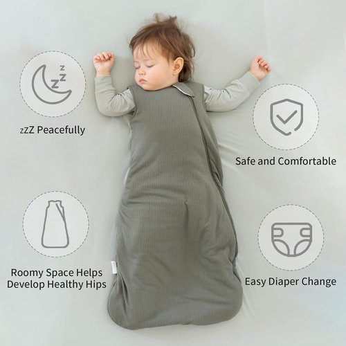 BubblePanda Bamboo Sleep Sack | Supersoft 1.0 Tog Toddler Blanket for Ages 2T-3T | Breathable & Unisex