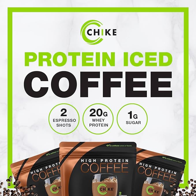 Chike High Protein Iced Coffee Sampler Pack and Mocha Bundle, 20 G Protein, 2 Shots Espresso, 1 G Sugar, Keto Friendly and Gluten Free, 14 Serving Bag and 6 Sample Packets, 20 Servings
