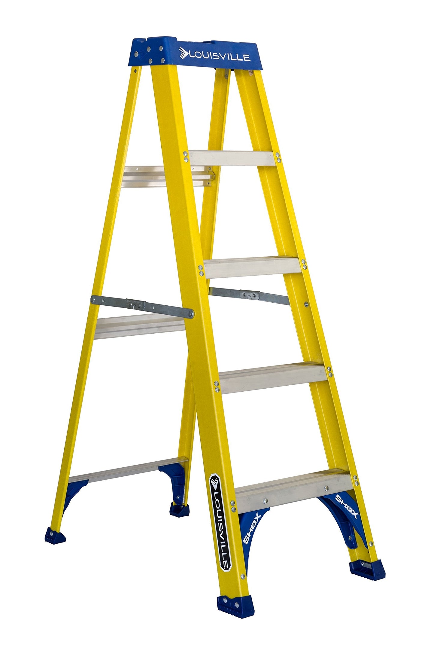 Louisville Ladder FS2005 Fiberglass Step Ladder, 5-Feet/250lb, Yellow and Klein Tools 670-6 Screwdriver, 3/16-Inch Cabinet Tip, Rapi-Driv with 6-Inch Shank