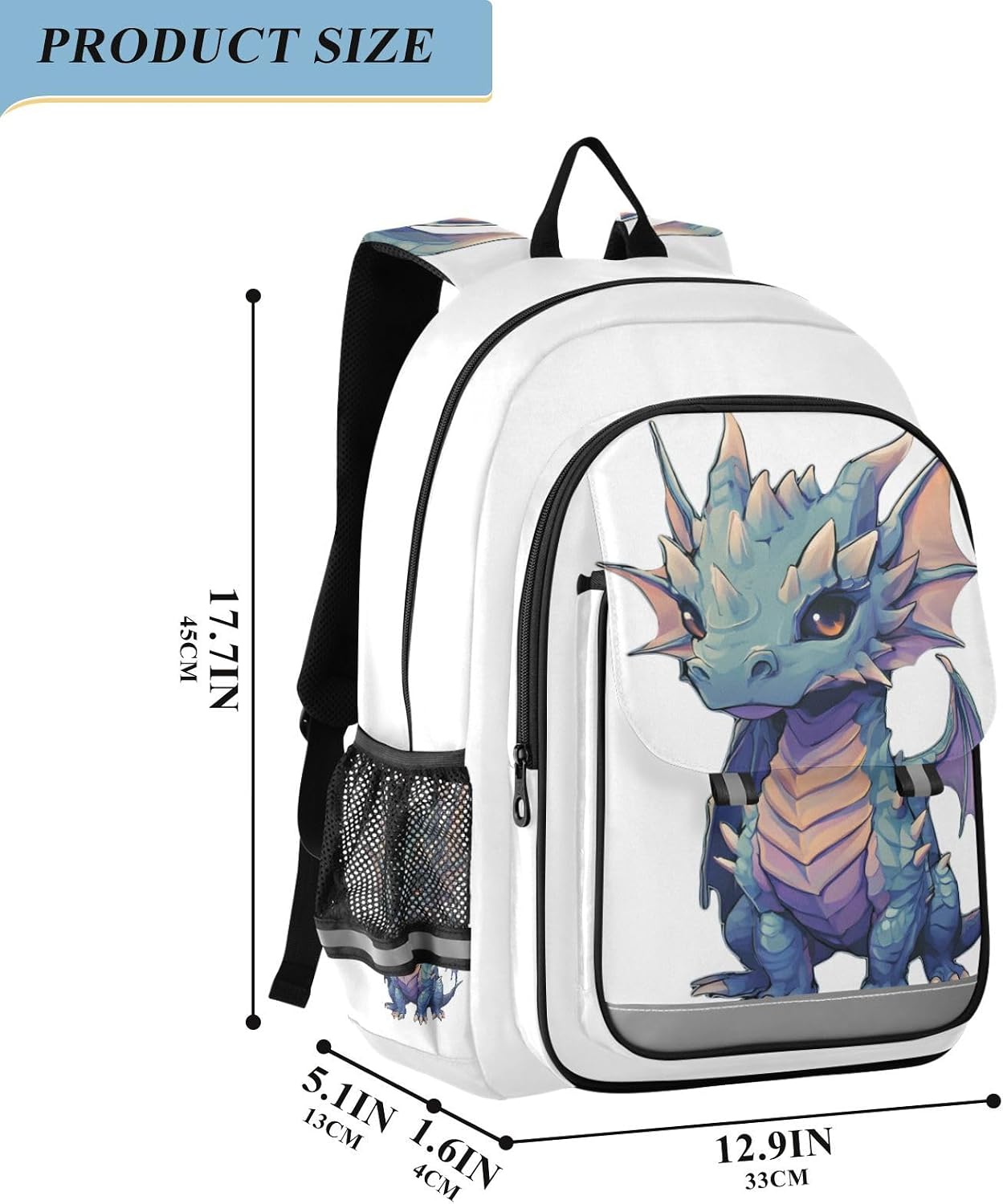 Backpack Daypack ALAZA Cute Baby Dragon Laptop Purse for Women Men Travel Bag Casual with Compartment & Multiple