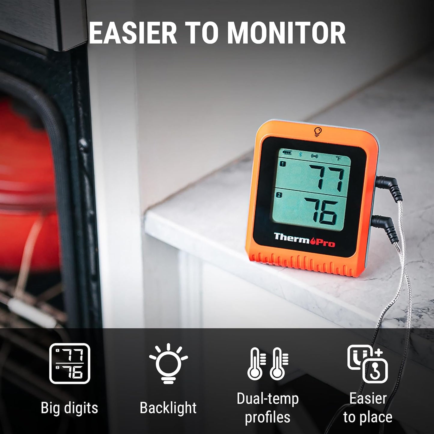 ThermoPro Wireless Meat Thermometer - 650 ft Range, Bluetooth Probes for Grilling & Smoking, Rechargeable BBQ Accessory