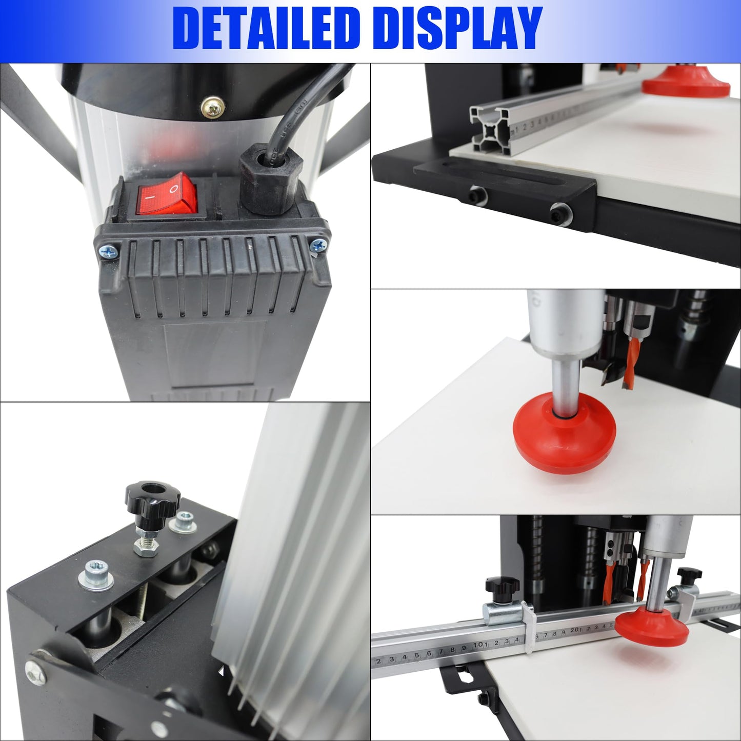 PreAsion 48-6mm Portable Hinge Drilling Machine for Woodworking – 110V 1100W Hinge Boring Tool with 0-40mm Depth, 2840 RPM for Cabinets, Doors & Wardrobes