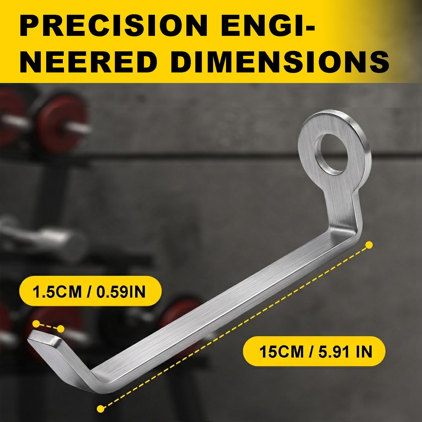 Lights Mountain Squat Rack Hooks for 5/8" & 1" Holes, Stainless Steel Storage Hangers with Spacer, Rack Organizer for Cable Attachments, Resistance Bands & Gym Accessories (2 Pack)