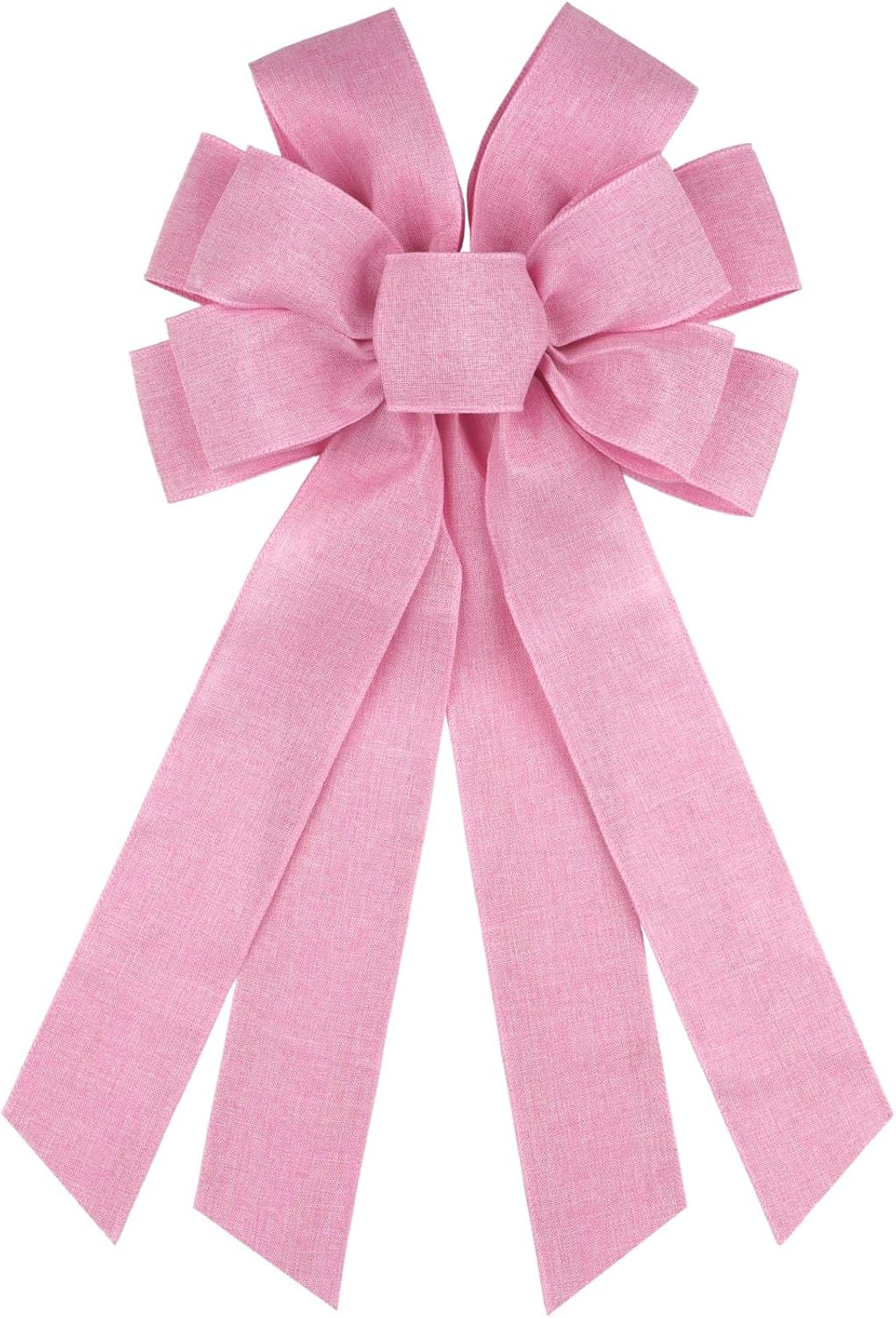 Skiennix Baby Pink Large Bow - 11x21 Inch Wired Ribbon for Wreaths & Spring Decor