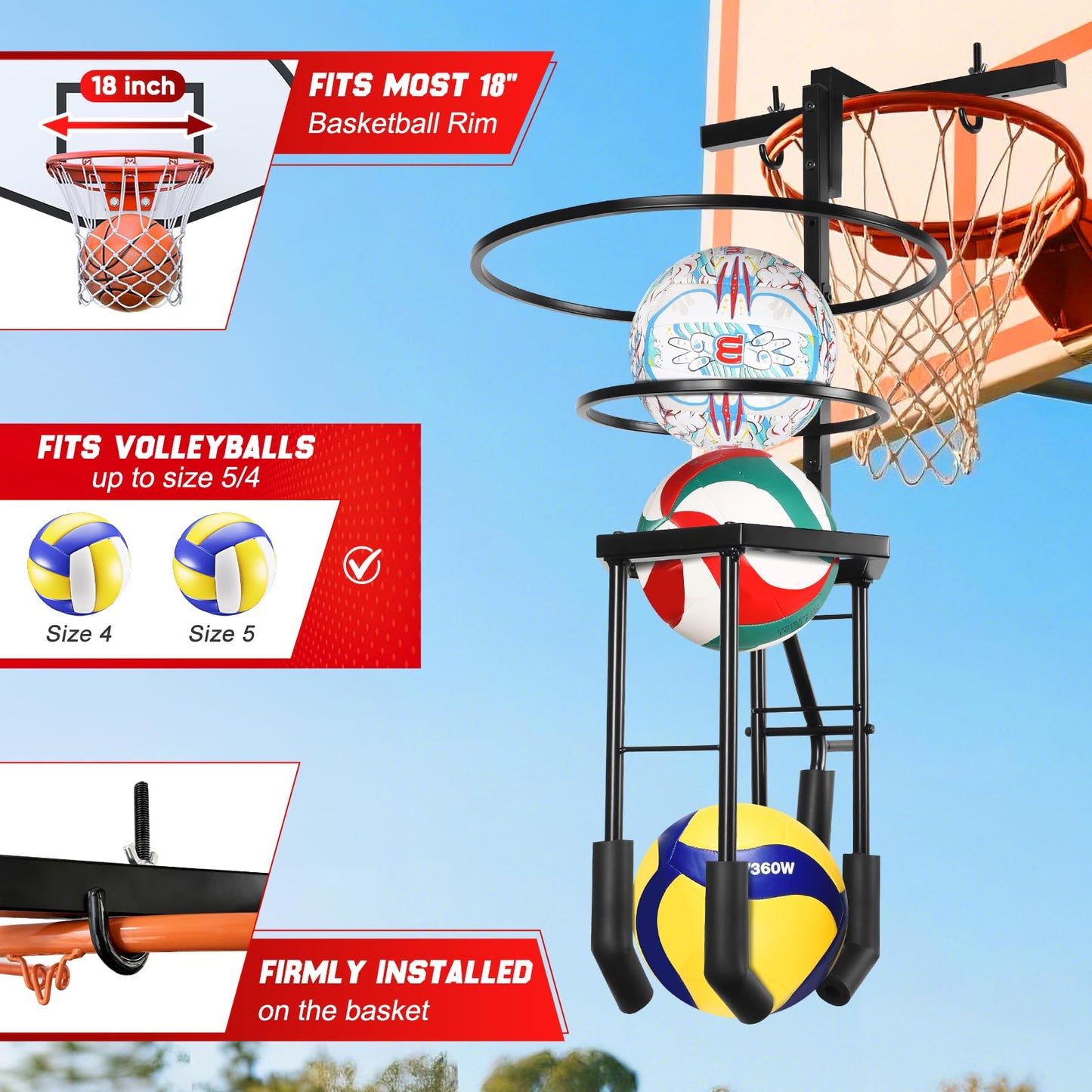 HVDI Automatic Volleyball Spike & Serving Trainer, Height Adjustable Volleyball Setter Training Equipment Hitting Trainer Holder, Indoor & Outdoor Volleyball Training Aid for Solo/Team Practice