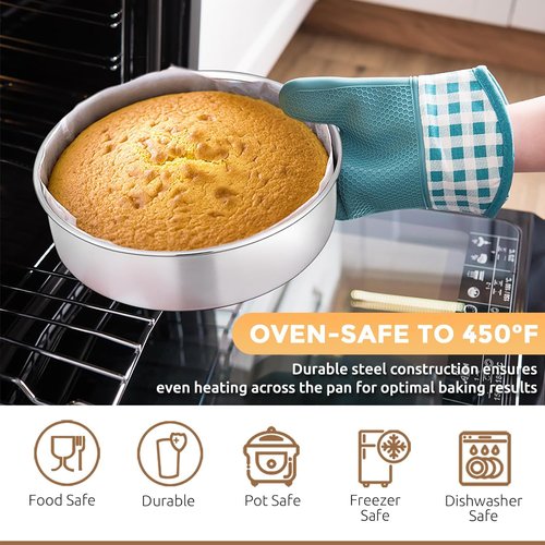 E-far 9-Piece Stainless Steel Baking Pan Set - Versatile Bakeware for Cakes, Cookies & Muffins | Dishwasher Safe