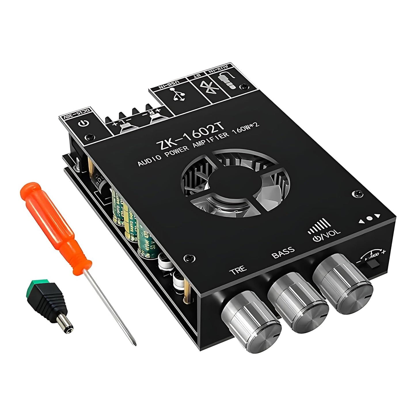 Generic 5.0 Board,160 2W 2.1 15-36 Bluetooth Audio Stereo Amplifier * HiFi Channel Mini Amp Module with Treble & Bass