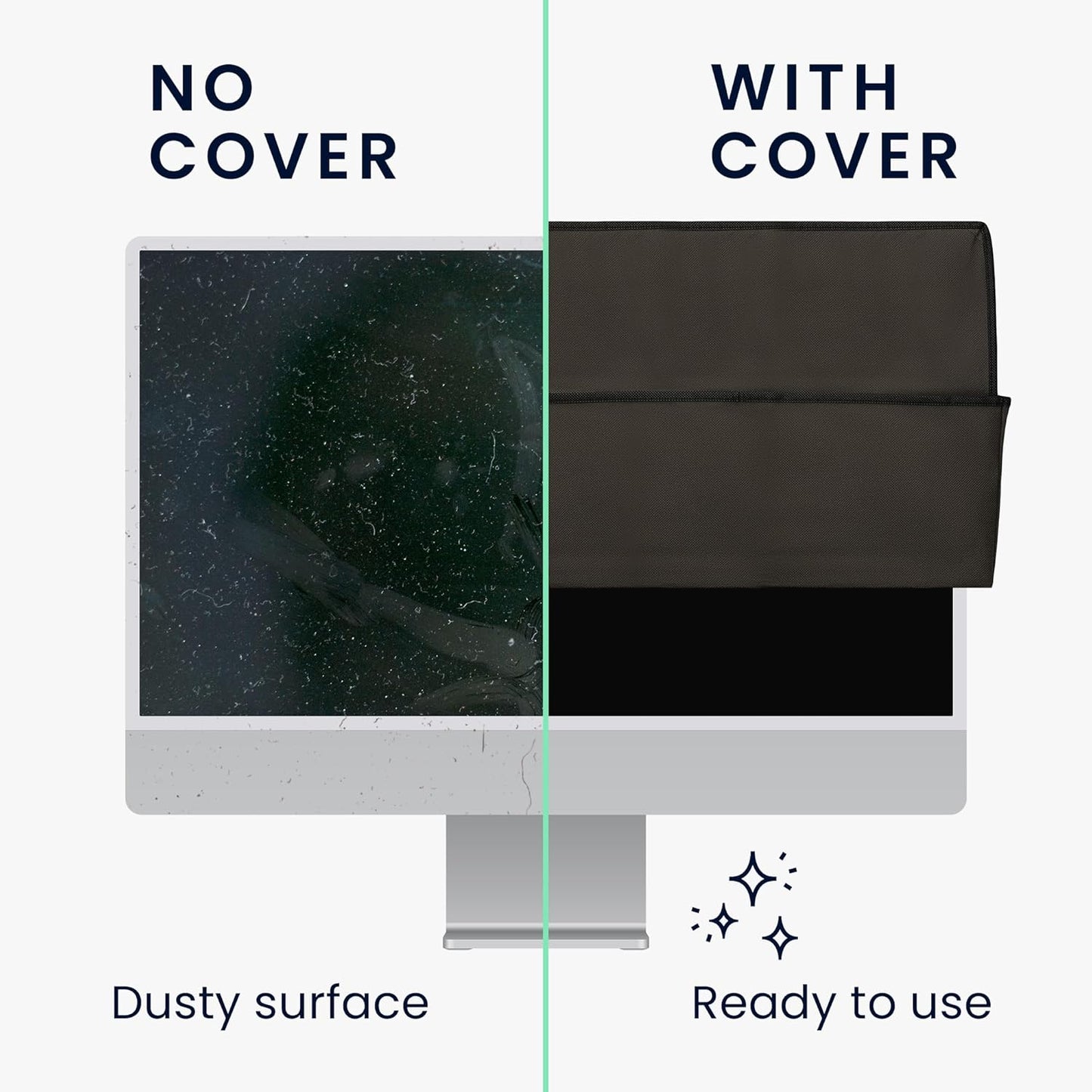 34-35" kwmobile Monitor Cover Compatible with Monitor - Dust Cover Computer Screen Protector - Dark Grey