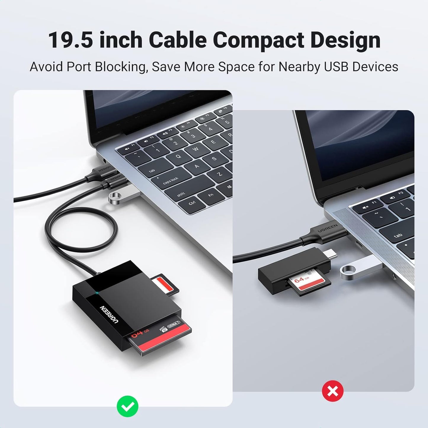 UGREEN 4-in-1 15, USB C SD Card Reader Memory Card Adapter External SD Micro SD MS CF Compact Flash Camera Card Reader