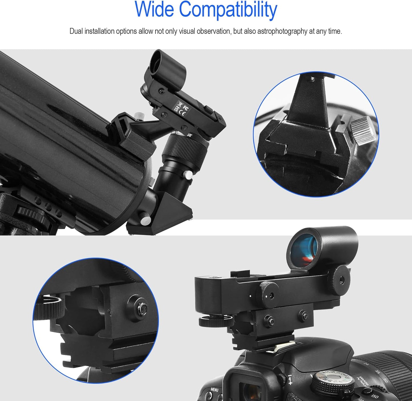 Astromania StarPointer Finderscope for Astronomical Telescopes Reflex Viewfinder, Red Dot Finder Scope Sight Telescope
