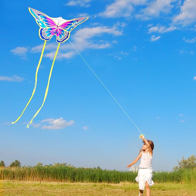 Xida Butterfly Kite for Kids & Adults, Easy to Fly, Ages 4-8, Large Kite with 300ft Handle, Perfect for Beach Trips