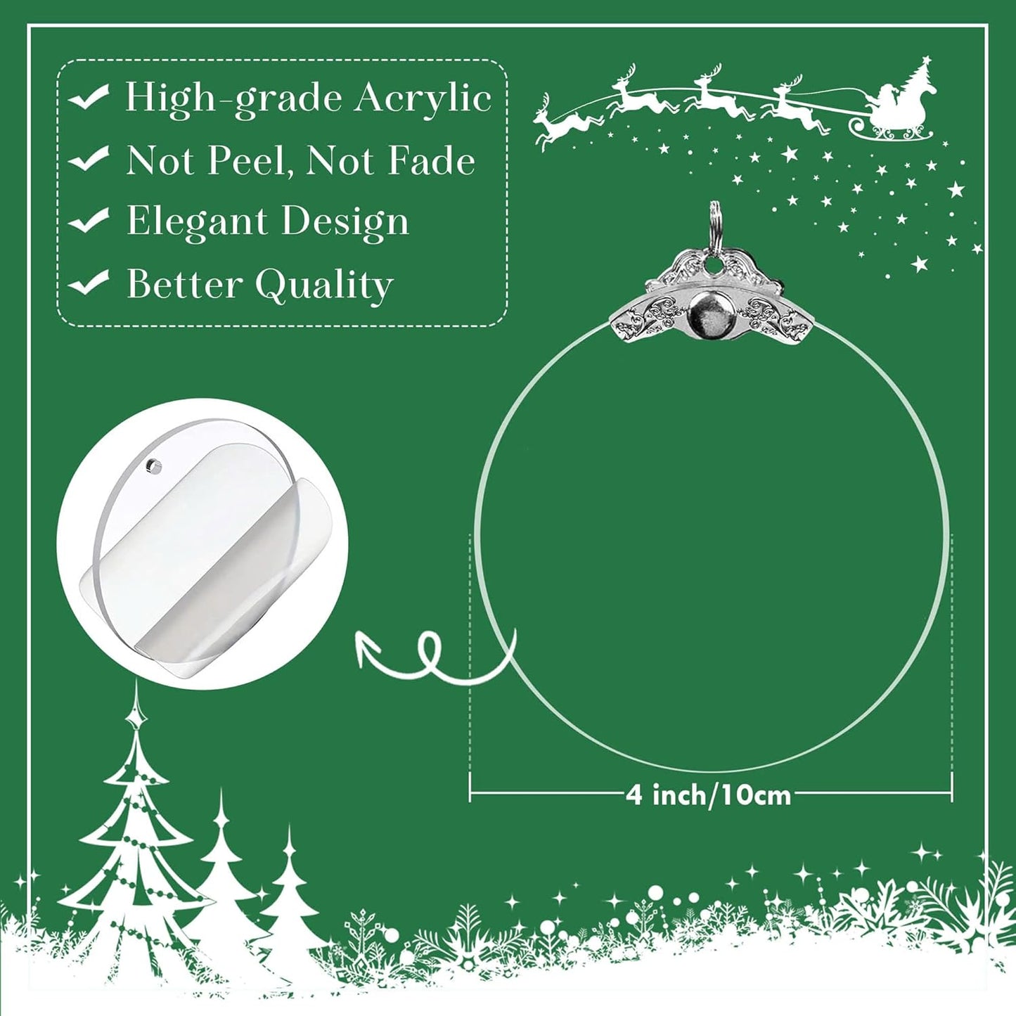 Skiennix Christmas Ornaments - Unique 4-Inch Snowman Acrylic Art for Holiday Decor & Car Interiors