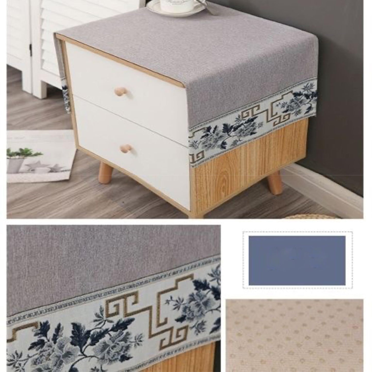 YUZHANGHE End Table Cover Nightstand Cover Tablecloth Side Table Cover Bedside Table Cloth(15.7 * 39.4 inches) ﻿