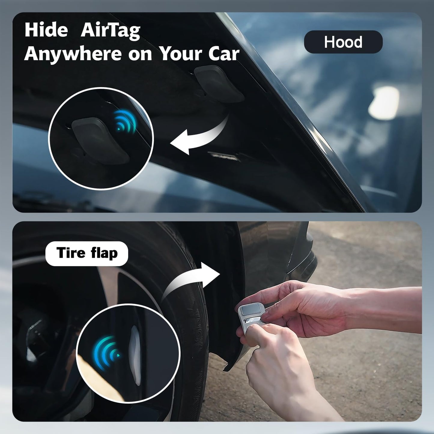 Sifemp Design,2 4pack) Silicone Magnetic for air-tag Case,Hidden air-tag Holder for car,Supercar Strong Magnetic Pads