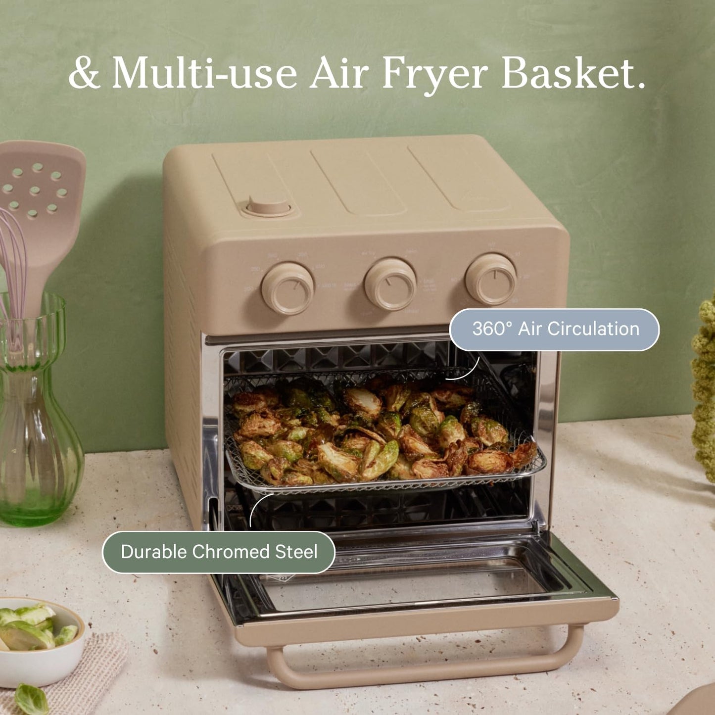 Our Place Wonder Oven Essentials Kit - Extra Air Fryer Basket & Nonstick Bake Pan | Eco-Friendly Char