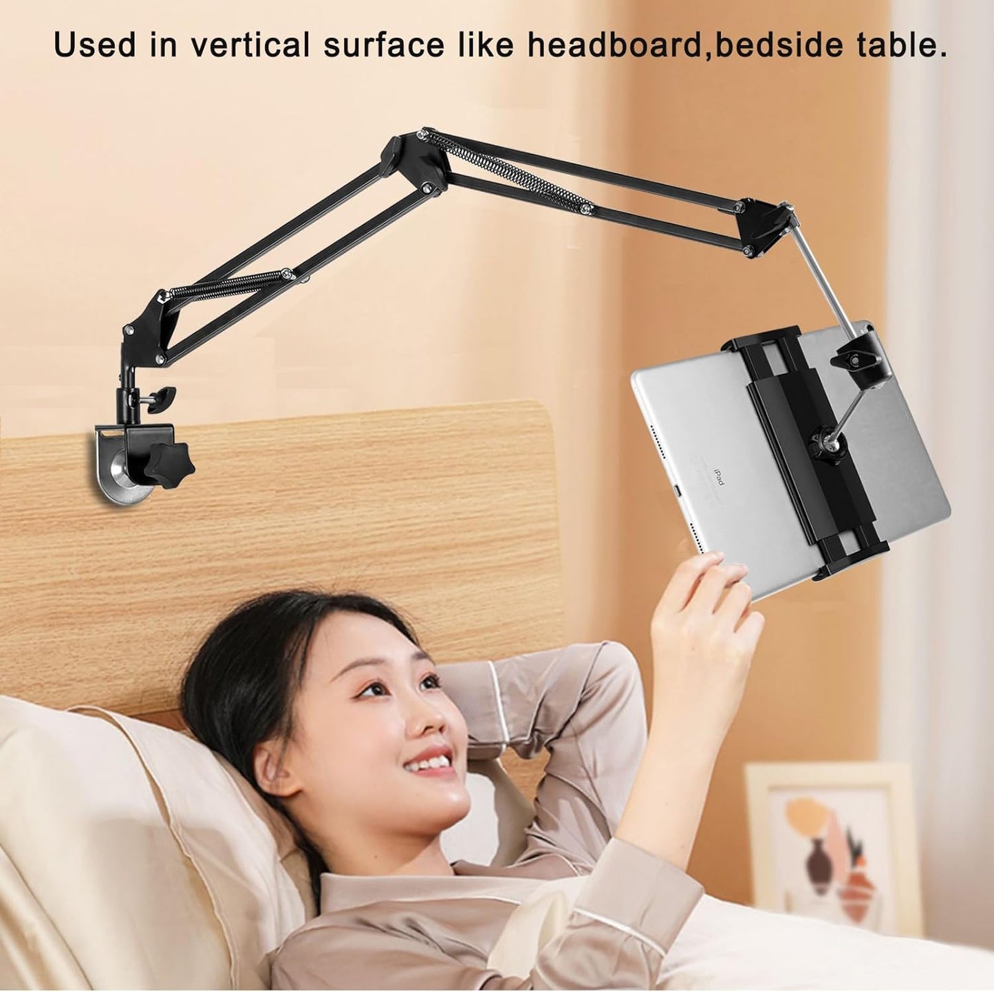 Awlbstruse 4.5-13" Tablet Stand Phone Holder for Bed,iPad Holder for Desk, Headboard,Bedside,Table, Compatible