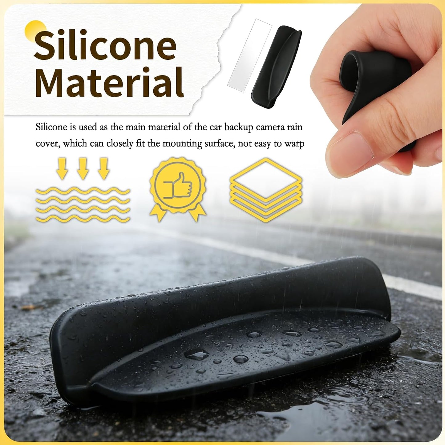 carleef New Car Backup Camera Rain Shield,Silicone Reverse Camera for Car Rains Shield Keeps Imaging Clear,Extended