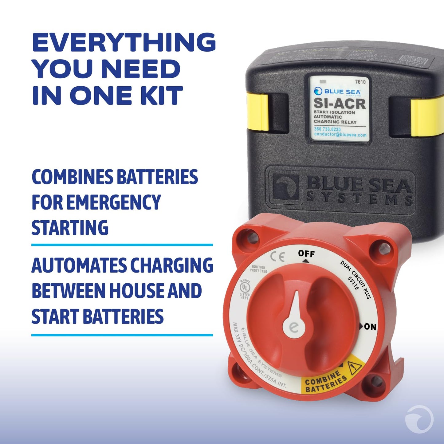 Blue Sea Systems Add-A-Battery Kit 120A Dual Circuit System, 7650
