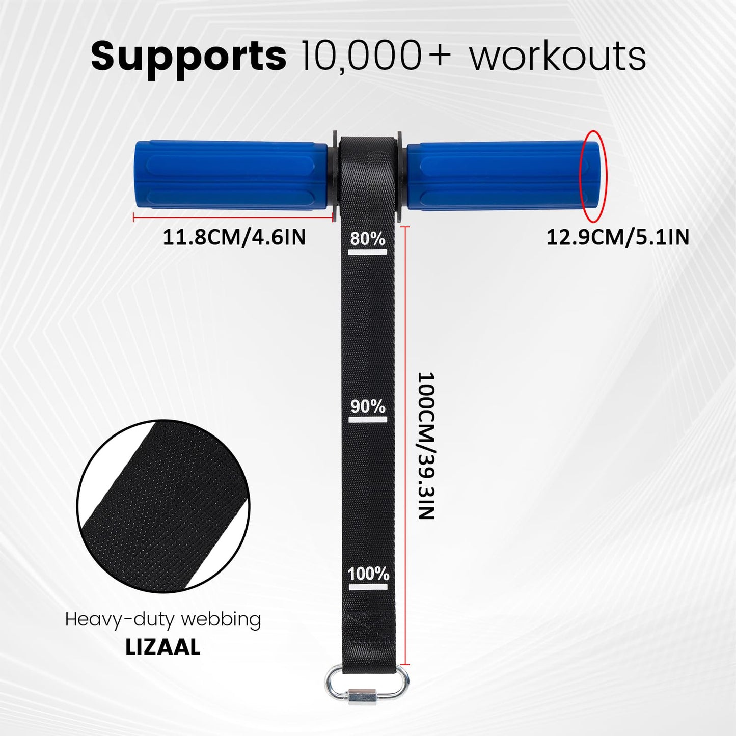 LIZAAL Forearm Strengthener & Wrist Roller，Forearm Exerciser with Thicker Silicone Handle, Forearm Trainer with Heavy-Duty Nylon Strap, Ideal for Muscle building,Grip Strength and Recovery Training - Blue