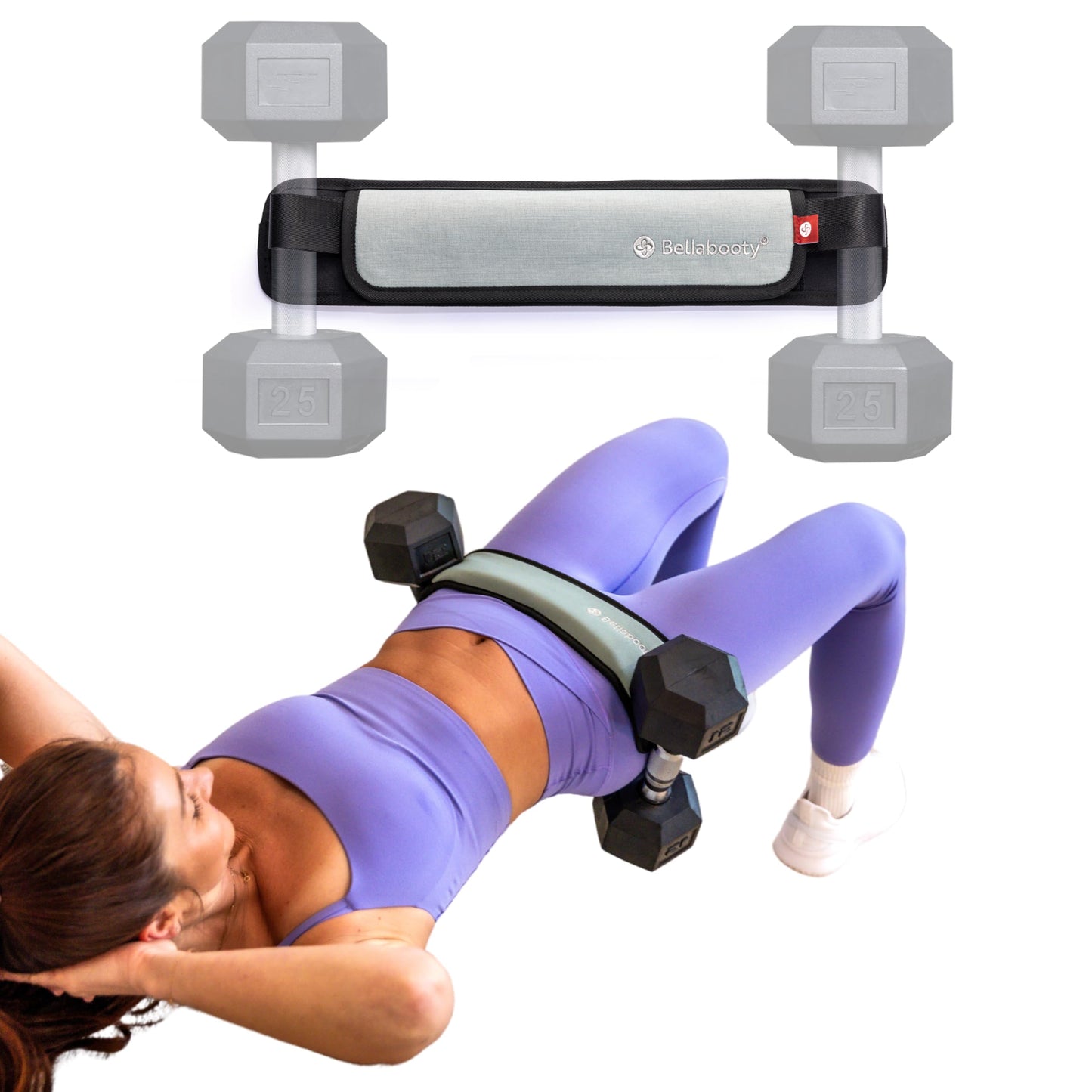 Bellabooty Belt Mini - Bellabooty Exercise Hip Thrust Belt Mini – For Dumbbells, Kettlebells, and Plates – Slip-Resistant Padding for Hip Protection – Perfect for Gym, Home, and On-the-Go Workouts