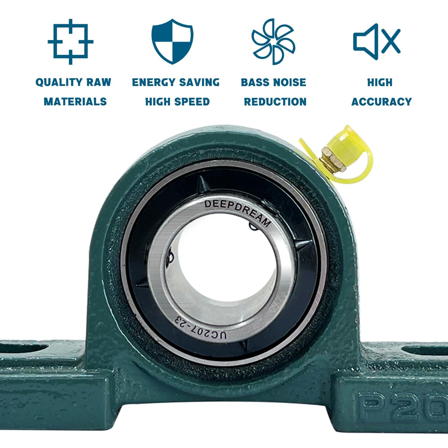 2 Pcs UCP207-23 Pillow Block Mounted Bearing with 1-7/16"(1.4375inch) Self Alignment