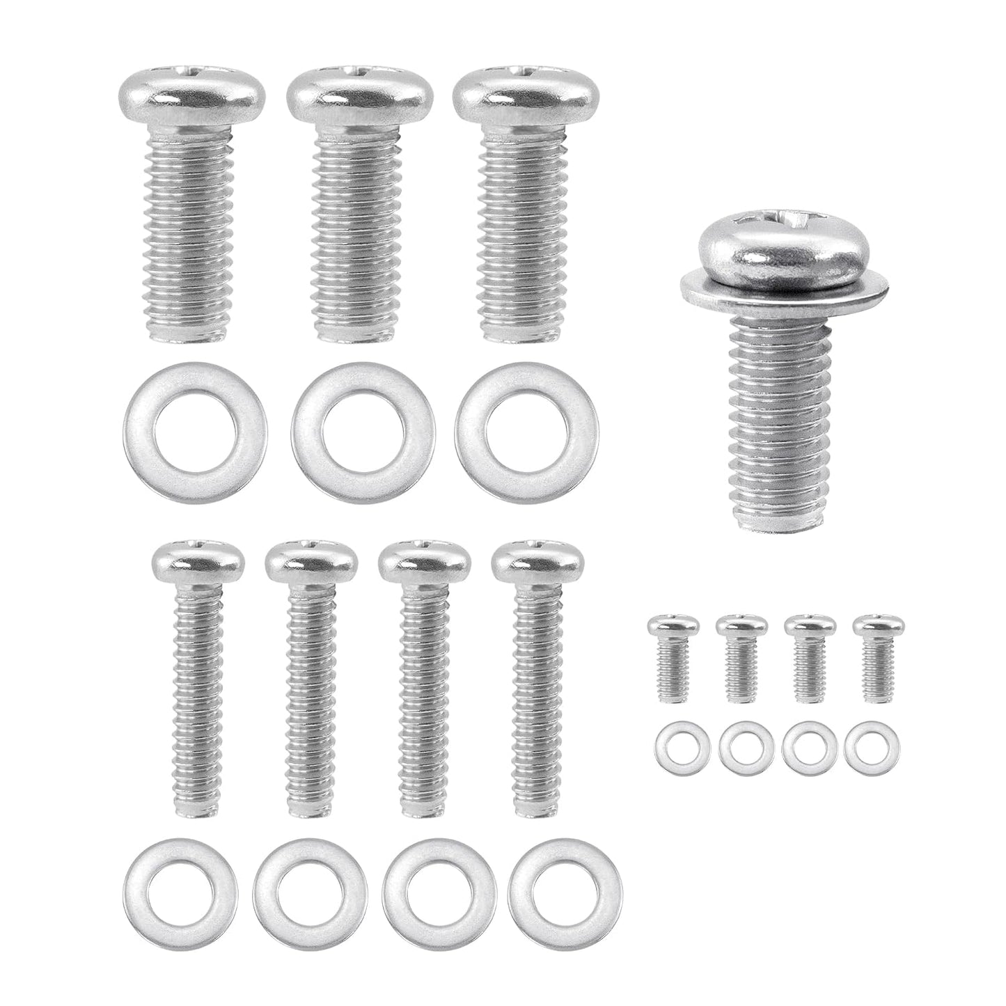 Quacc 24 M4 M6 M8 Universal TV Mounting Hardware Kit PCS Stainless Steel Screws Washers for VESA Wall Mount TV