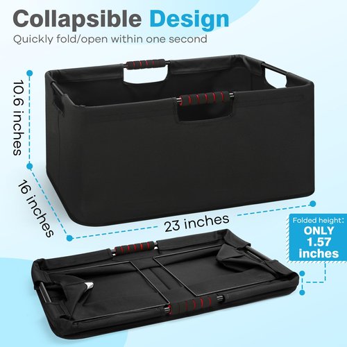 Large Laundry Basket with handle 2 Pack, Laundry Room Organization, 64L Freestanding Laundry Hamper for Family, Waterproof Foldable Basket and Collapsible Tall Clothes Hamper to Easy Installation
