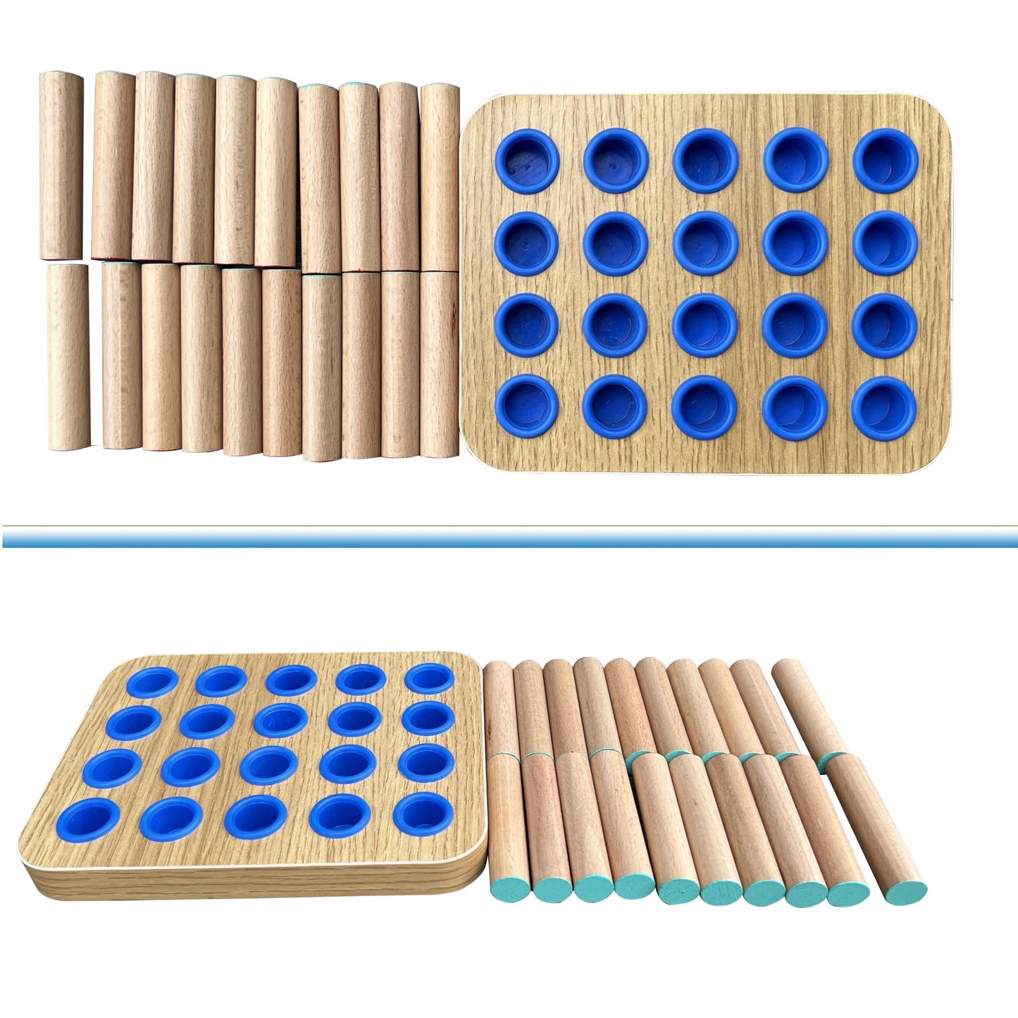 20-Hole Wooden Pegboard for Finger Dexterity Exercises, Easy Grip Pegs & Peg Board to Improve Fine Motor Functions & Hand-Eye Coordination, Hand Exercise for Rehabilitation & Occupational Therapy