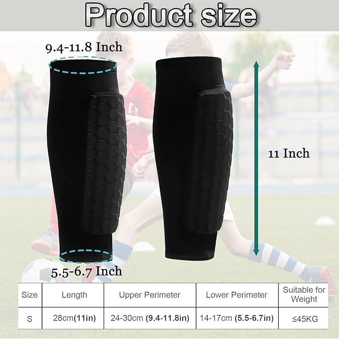 Shin Defender Shin Guards Kids, Soccer Shin Guards Shin Pads for Kids Youth Adult, Lightweight Calf Protective Gear with Honeycomb Pads, Lightweight Calf Protective Soccer Gear, 6-8,8-10,10-12
