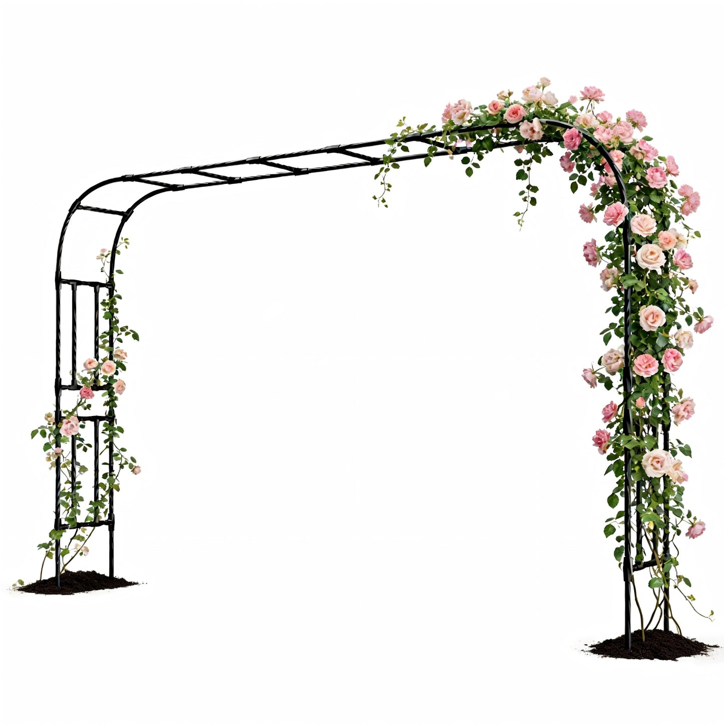 RUCOIN 25MM Thickened Steel Pipe Garden Arch Trellis – 157"(L) x 105"(H) Extra Heavy Duty Arbor, PE-Coated Rust-Proof Trellis for Climbing Plants Outdoor, Support for Roses, Ivy, Grapevine, Beans