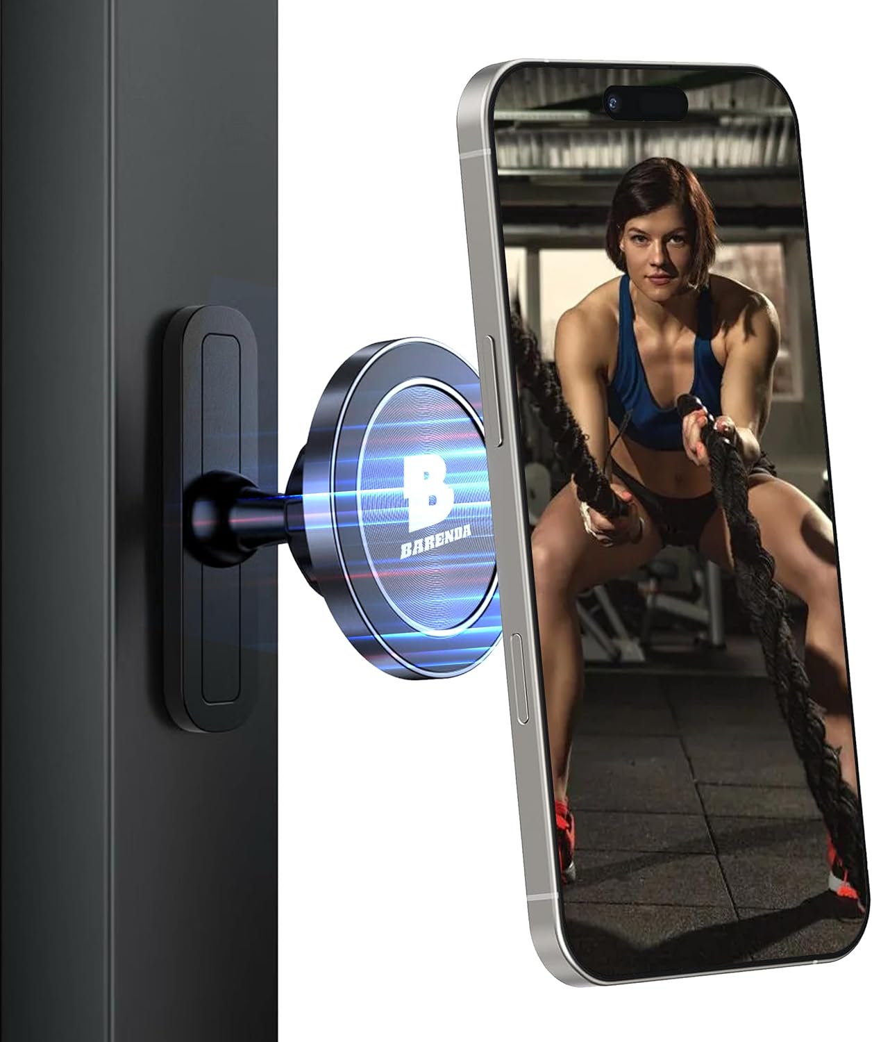BARENDA N52 Magnetic Phone Holder for Gym with Dual-Sided Super Magnets, Strong Magnetic Phone Mount for All Phones