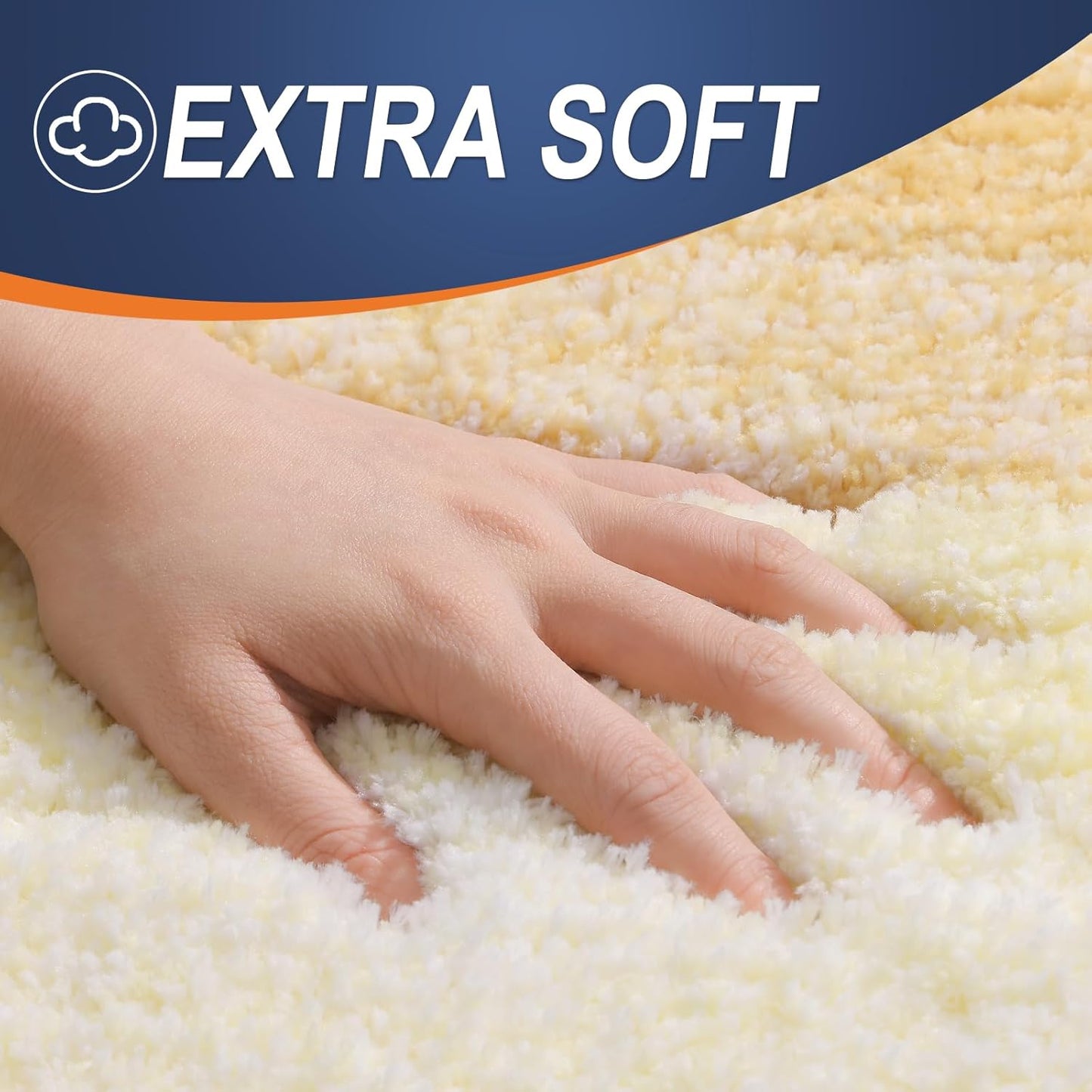 OLANLY Bathroom Runner Rug - Extra Soft Microfiber Mat with Rubber Backing | Quick Dry, Washable, 47x24, Light Yellow