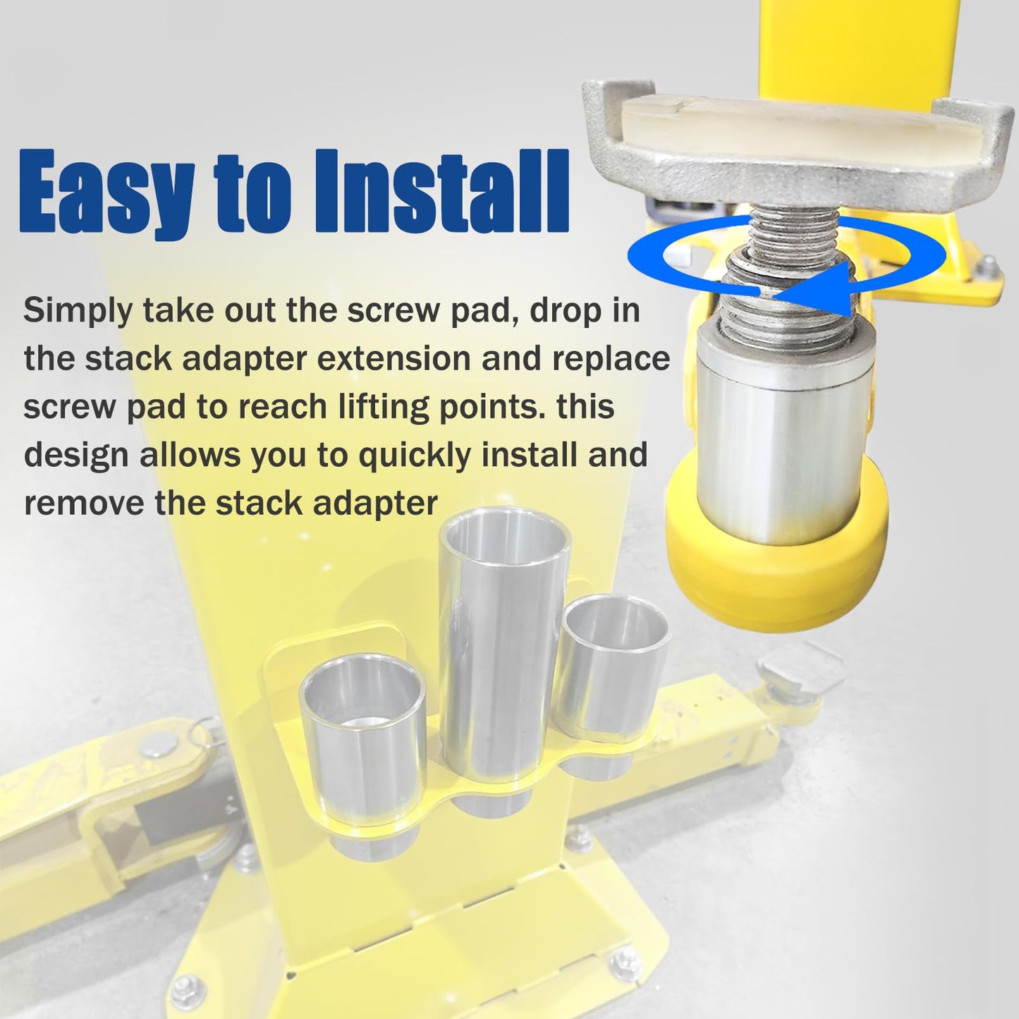 10315 Stack Truck Adapter Kit For Challenger Lifts CL10 E10 VS10 Four 3" & Two 6" Stack Adapters with Organizer for Challenger Two Post Automotive Lifts (2-3/8" 60mm pin dia.)