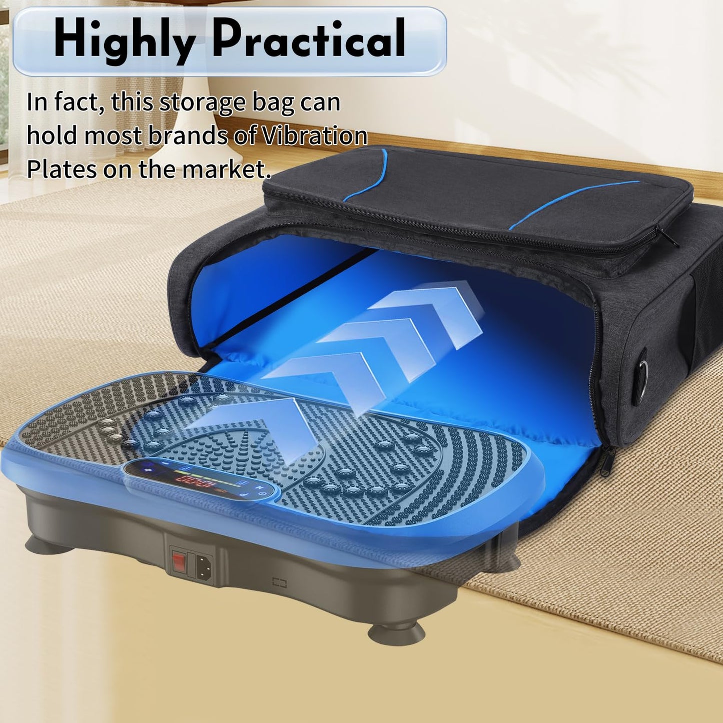 Amotpo Carry Case Compatible with AXV/SoftGym Vibration Plate Fitness Platform Portable Vibration Plate Exercise Machine Storage Bag Cover,Large Capacity Carry Bag with Pockets,Case Only