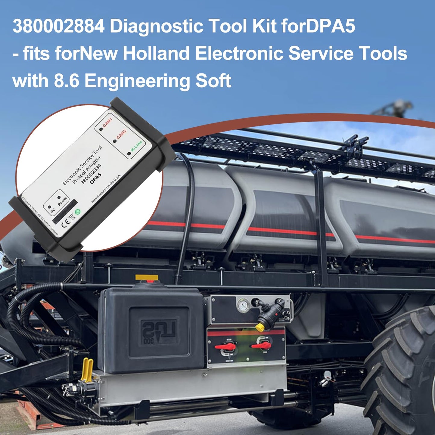 380002884 ESTV8.6 DPA5 Diagnostic Tool Kit/Dearborn Protocol Adapter 5 - fits forNew Holland Electronic Service Tools for Tractor Truck Loader Excavator