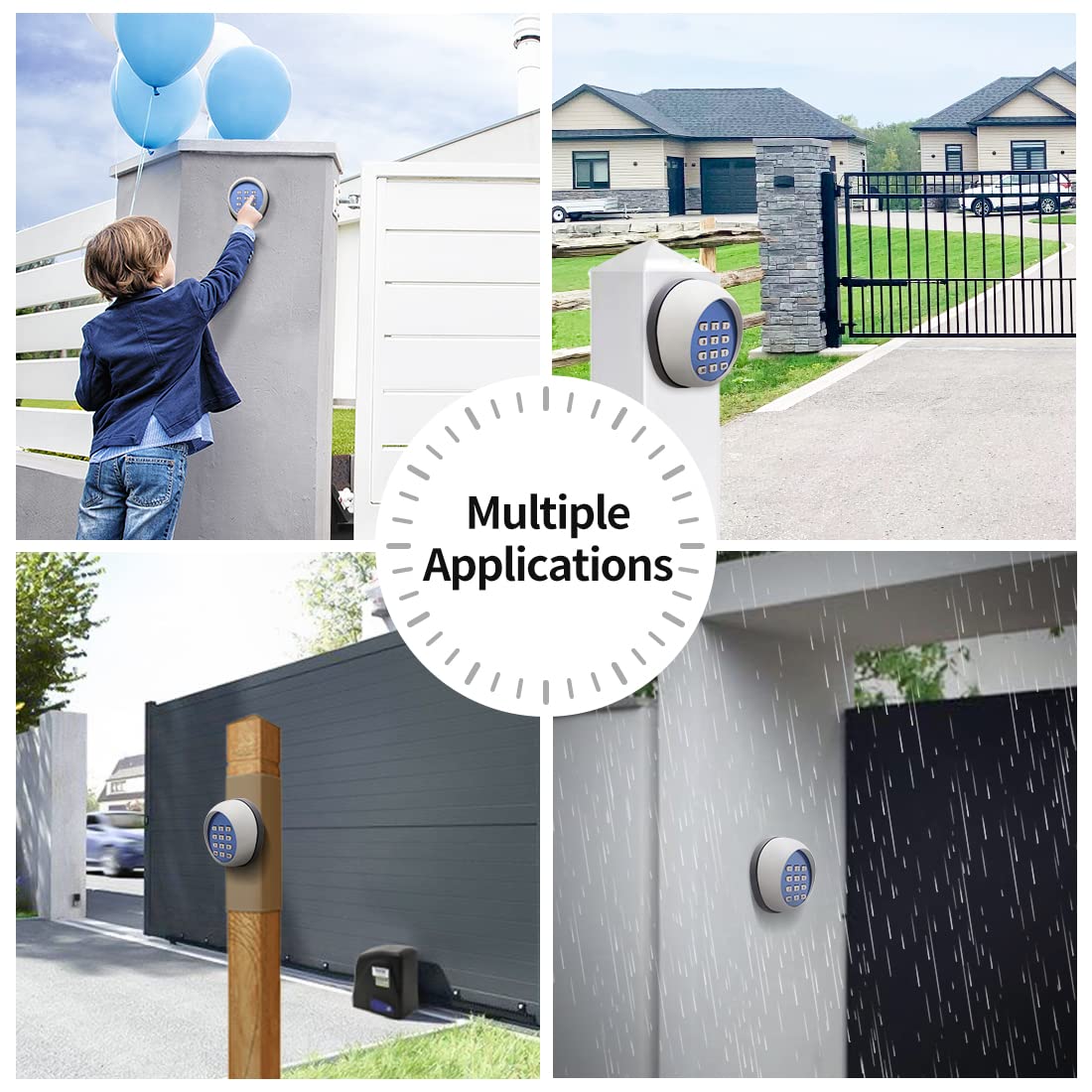 TOPENS TKP3 Wireless Keypad Keyless Entry Keypad Digital Code Panel Security Control for Automatic Swing Sliding Gate Opener, Outdoor Remote Accessory
