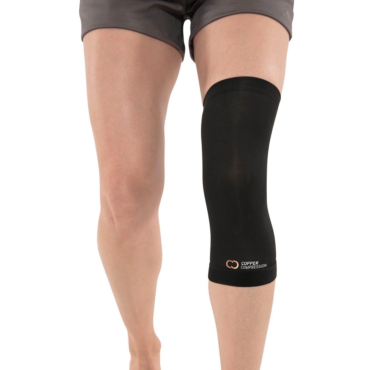 Copper Compression Knee Sleeve - Copper Infused Knee Stabilizer Support Brace for Meniscus Tear, ACL, MCL, Arthritis, Joint Pain Relief, Running, Sports, Hiking - Men & Women - Fits Right/Left - L