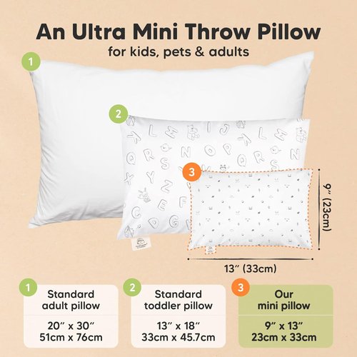 KeaBabies Toddler Pillow Set - Mini Cotton Pillow & Pillowcase for Sweet Dreams | 9x13 Inches