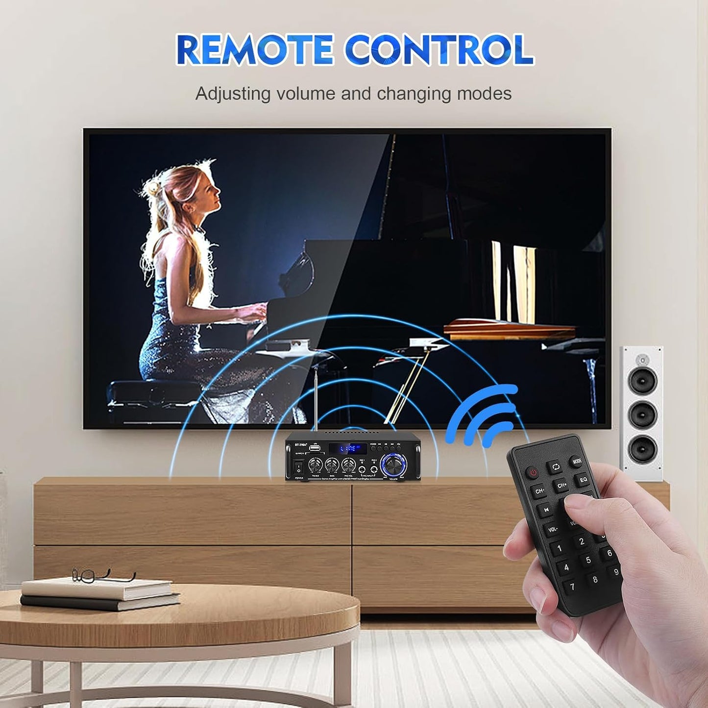 Generic BT-298A+ 40Wx2 AEXCVG Stereo Home Audio Amplifier HiFi Bluetooth Stereo Receiver Mini Home Theater Amplifier