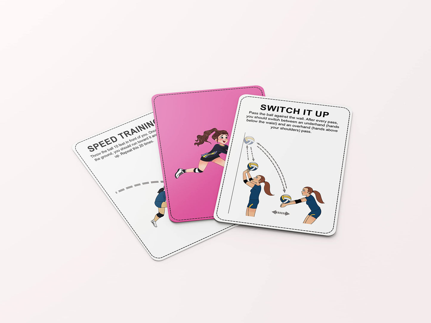 Puredrop Volleyball Training Equipment Aid Cards: Great Training Drills for Solo Practice for Volleyball Players. Coach Exercises that Can be Done at Home Set Pass Serve Spike Block Trainer