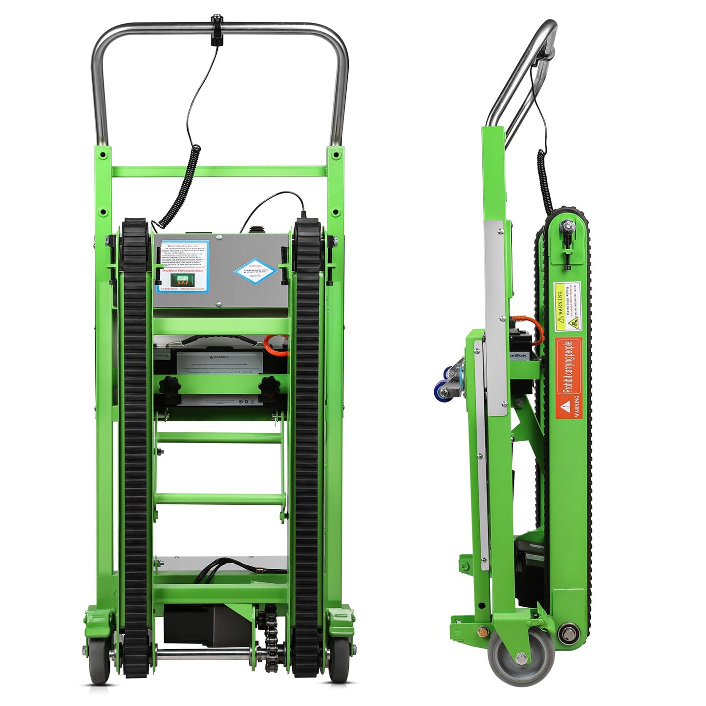 Electric Stair Climbing Dolly, 900LBS Capacity 1250W Crawler Tracks Stair Climber, Motorized Hand Truck with Foldable Telescopic Handle for Furniture Moving