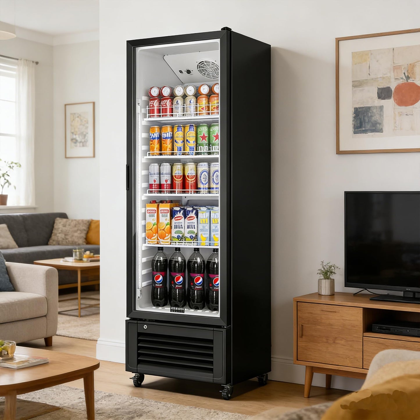 BODEGACOOLER Commercial Beverage Refrigerator and Cooler, 11.5 Cu.Ft Commercial Refrigerators Glass Door Fridge for Bar, drink, Commercial Merchandiser Refrigerator with 312 cans & 192 bottles.