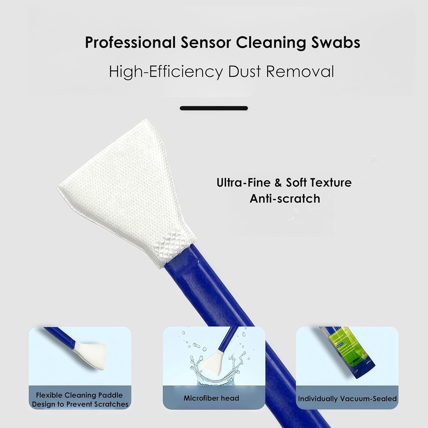 Muejjur APS-C Camera Sensor and Lens Cleaning Kit, Mirrorless and DSLR Camera Cleaning Kit, Including Cotton Swabs