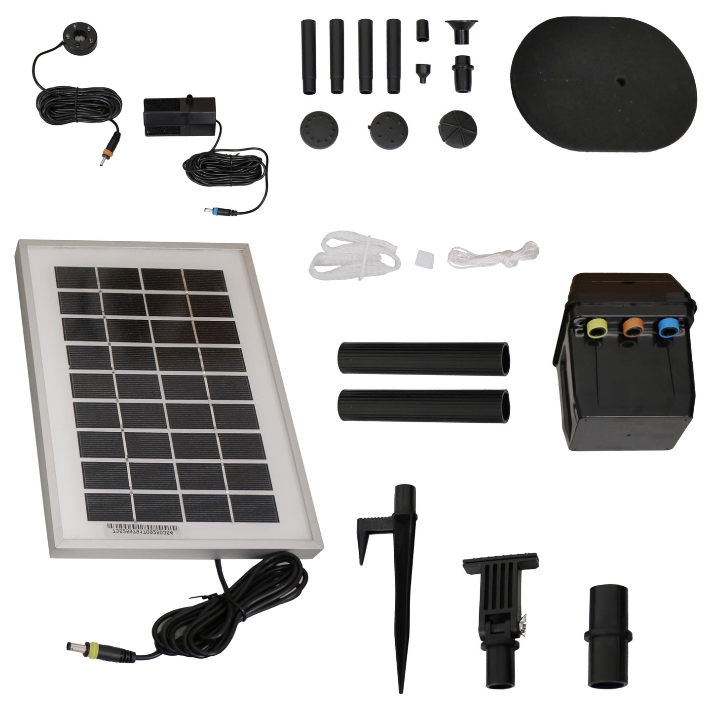 Sunnydaze 66 GPH Submersible Solar Water Pump - 36-Inch Lift - Solar Panel Kit with Battery Pack and LED Light for Fountains and Bird Baths