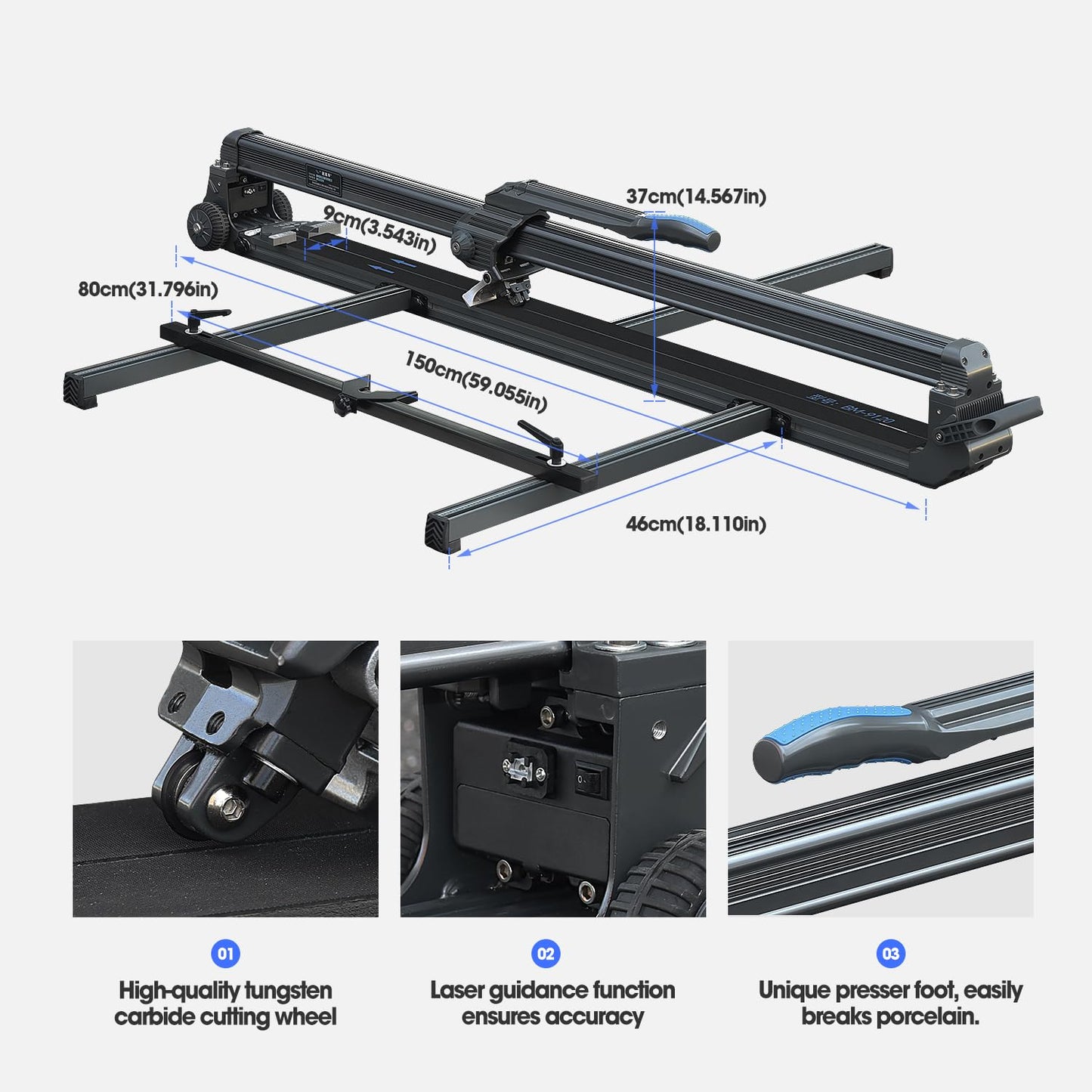 48 Inch Large Manual Tile Cutter,Professional-grade tile cutting tools,for Porcelain Ceramic (48 inch)