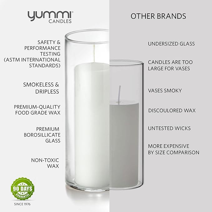 yummi Set of 12 Slim Pillars and Cylinder Vases - White